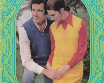 ON SALE Paton's Classic Series Knitting Pattern No 104 Sleeveless Pullovers/Vests (Vintage 1970s)