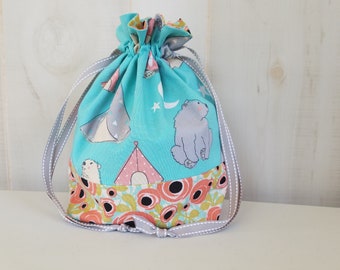 Sock Project Bag: Camping Critters
