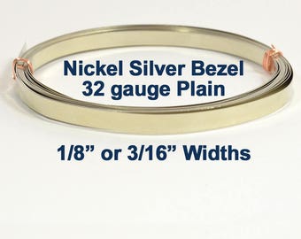 Nickel Silver Bezel Wire - 32 Gauge - Choose Your Width & Length