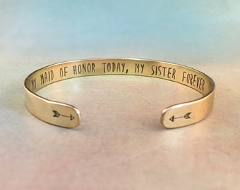 Maid of Honor Proposal Sister, Maid of Honor Gift Sister, Gift for Maid of Honor, Maid of Honor Bracelet, Will you be my maid of honor