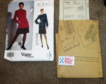 Vtg. 1992 Vogue American Designer Bill Blass pattern # 1027 size 12 14 16 UNCUT