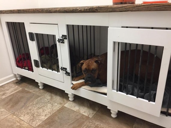 rustic dog crate - sliding barn doors / fully custom / dog