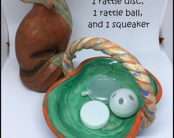 Noisemaker Sampler #2 // LARGE // disc/ball/squeaker // Baby // Cat Toys // Dog Toys // Noise Makers // Craft Supplies // Toy Making // Toys
