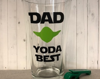 Star wars inspired fathers day gift, yoda best, christmas gift for dad, fathers day glass, yoda best dad glass, star wars holiday gift