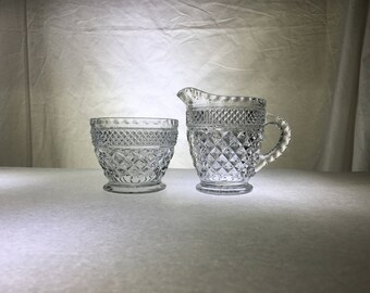Creamer Pitcher and Open Sugar Bowl Set | Wexford by Anchor Hocking