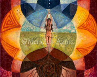 ACEO Divine Feminine/ Goddess/ Sacred Geometry/ Rebirth/ Altar Art