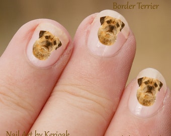 Border Terrier Dog Nail Art Stickers, Dog nail stickers, dog decal, border terrier decals, nail decal, nail stickers, terrier stickers