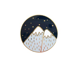 Mountains Enamel Pin - Sleepy Mountain Gold Pin