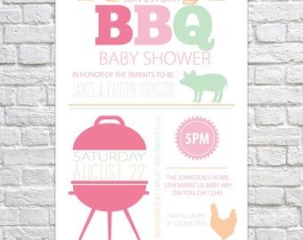 Baby Shower Invitation : Baby BBQ Backyard BaBy-Q