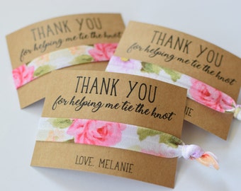 Thank You For Helping Me Tie the Knot / Wedding Party Favors / Wedding Thank You Favors / Hair Tie Favors /Thank You Gifts / Wedding Party
