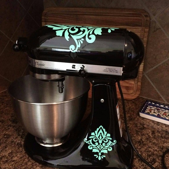 Kitchenaid Mixer decal custom vinyl art damask kitchen