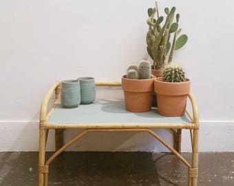 Vintage rattan side table