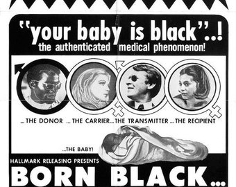 SPRING SALE: BORN Black Movie Poster Exploitation Grindhouse Classic