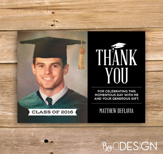 graduation thank you card college high school grade school