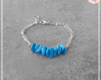 Trendy blue/turquoise stone bracelet