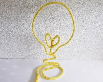 Lightbulb Tricotin Decor French Knit Silhouette Covered With Yarn Wool Knitting And Wire Lightbulb Tricotin Decor French Knit Silhouette Covered With Yarn Wool Knitting And Wire