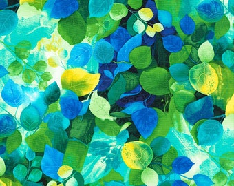 Deep Forest Tossed Leaves Chong-a Hwang Timeless Treasures Fabric