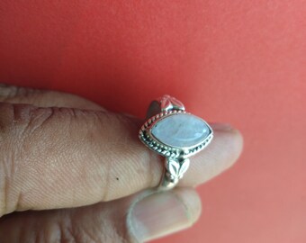 Rainbow moonstone ring, 92.5% sterling silver ring