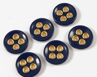 4-hole NAVY Blazer Button by 6pcs, 18mm , 20mm, GN-2174