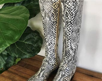 60s Python Knee High Boots