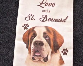 Saint Bernard Dog Breed Cotton Kitchen Dish Towel
