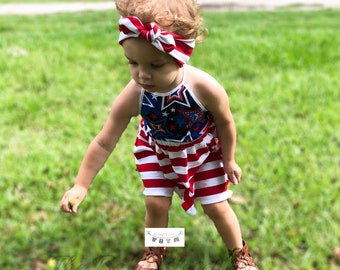 Red, White and Blue,4th if July Dress, Fourth of July,American Flag Dress,Sizes 6 Months to 10 in Children's Girls Baby dress, Summer Dress