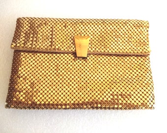 vintage Whiting Davis Gold mesh clutch purse