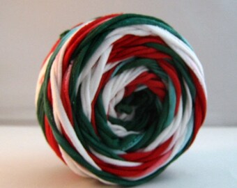 T Shirt Yarn Hand Dyed- Holiday 60 Yards