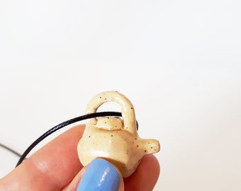 Bone Miniature Teapot Necklace