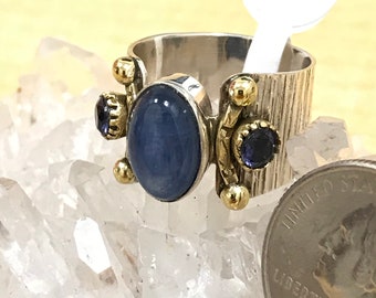 Kyanite and Iolite Ring Size 8