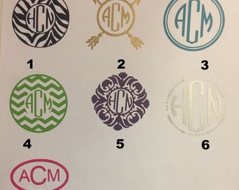 Monogram Decal, Monogram Sticker, Monogram Car Decal, Vinyl Monogram, Monogram Vinyl, Personalized Monogram Decal