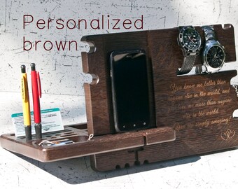 Dark wooden stand, desk accessories, wood iphone dock, apple watch station charger, iphone holder, holder, wood docking station, iPhone 7