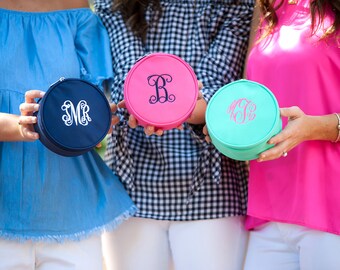 Personalized Jewelry Case, monogrammed Jewelry Case , Jewelry bag , vacation bag, Bridesmaid gift, jewelry holder