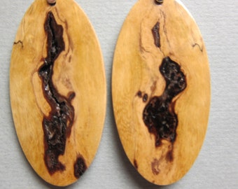 Gorgeous Spalted Maple Earrings Exotic Wood Dangle handcrafted ecofriendly r hypoallergenic ear wires