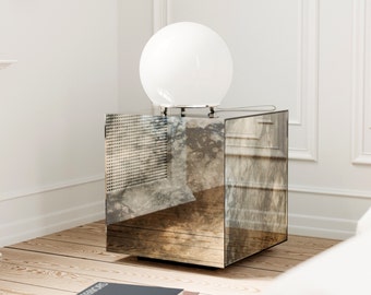 antiqued mirror nightstand handmade sidetable made with antiqued mirror a custom piece of mirror - Mirror Furniture antiqued mirror nightstand handmade sidetable made with antiqued mirror a custom piece of mirror - Mirror Furniture