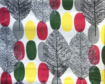 FQ Vintage Fabric Atomic Eames Leaves