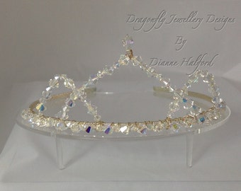 SALE Swarovski crystal AB tiara, for weddings, proms, balls. The bride, bridesmaid.