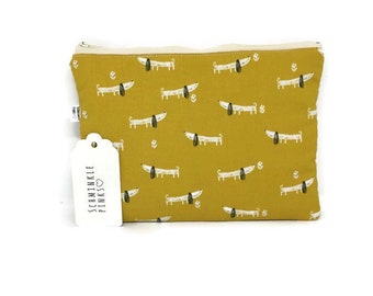 Dachshund Sausage Dog Makeup Bag, Pencil Case, notions bag