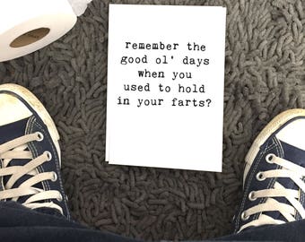 Love Card, Relationship Card, Hold in Your Farts, Any Occasion, Bathroom Humor, Card for Him, Card for Her, Blank Inside, Chucklcards