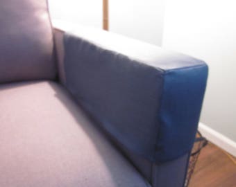 Sofa Arm Caps or Covers, Chair Arm Caps, Pair, Charcoal Linen, Made to Order, Various Fabrics and Sizes are Available