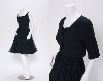 black chiffon dress set vintage 1950s • Revival Vintage Boutique