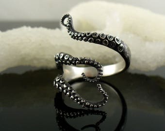 Wicked tentacle ring, Octopus ring, tentacle ring, OctopusME, wedding band, engagement ring, Cthulhu, steampunk, tentacles, bague, kraken,