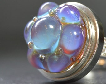 Collectable Artisan Handmade Lampwork Glass Snap Charm - Interchangeable Jewellery - Snap, Popper, Chunk, Button