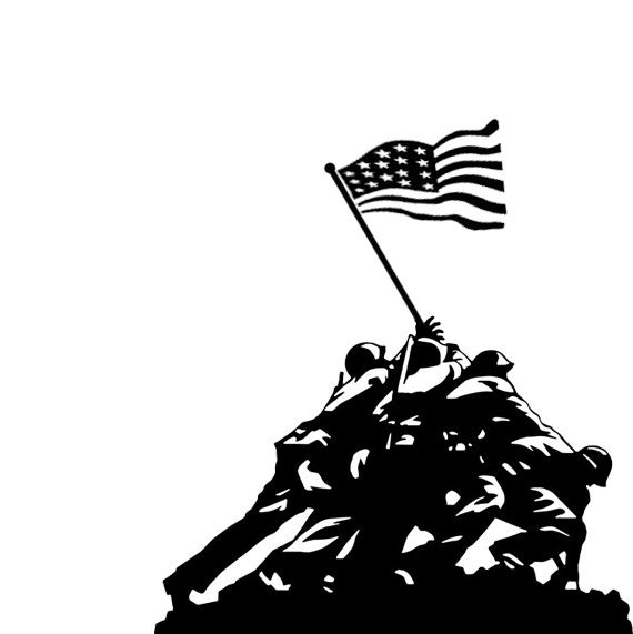 FREE Shipping Large Vinyl Iwo Jima Decal CLOSEOUT SALE