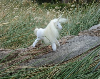 Wool felt white unicorn waldorf inspired