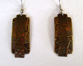 Mix metal jewelry copper brass earrings.