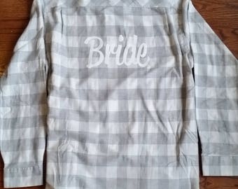 Bride Wedding Flannel Wedding Party Flannels Bridal Party Flannels Bridesmaid Flannels Wedding Flannels Wedding Prep