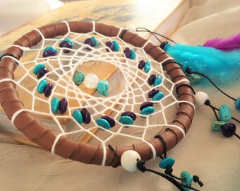 Turquoise and Fuchsia Dream Catcher