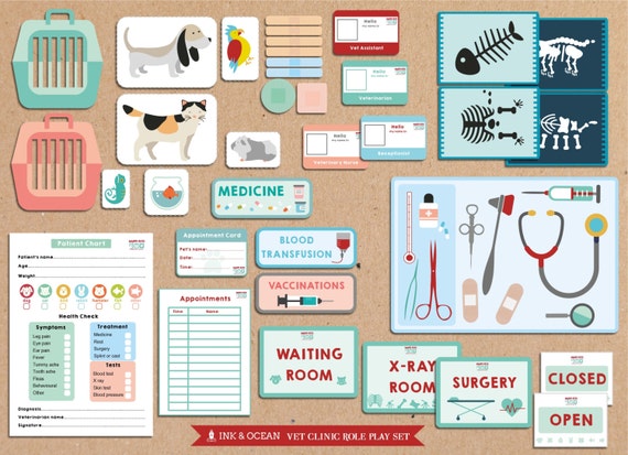 pretend play bumper printable vets animal doctor veterinary