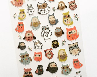 Owl Mini Stickers, Owl Card Embellishments, Owl Planner Stickers, Envelope Seals, Party Favours, Reward Stickers, Hoot Scrapbooking Stickers